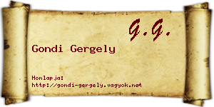 Gondi Gergely névjegykártya